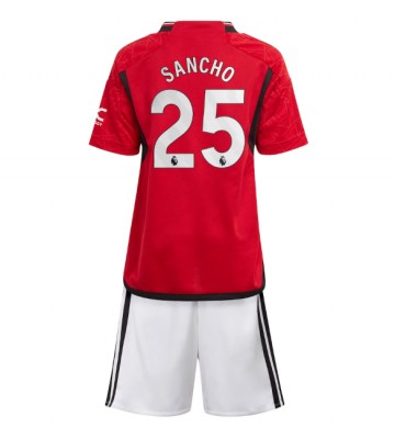 Manchester United Jadon Sancho #25 Hemmaställ Barn 2023-24 Kortärmad (+ Korta byxor)